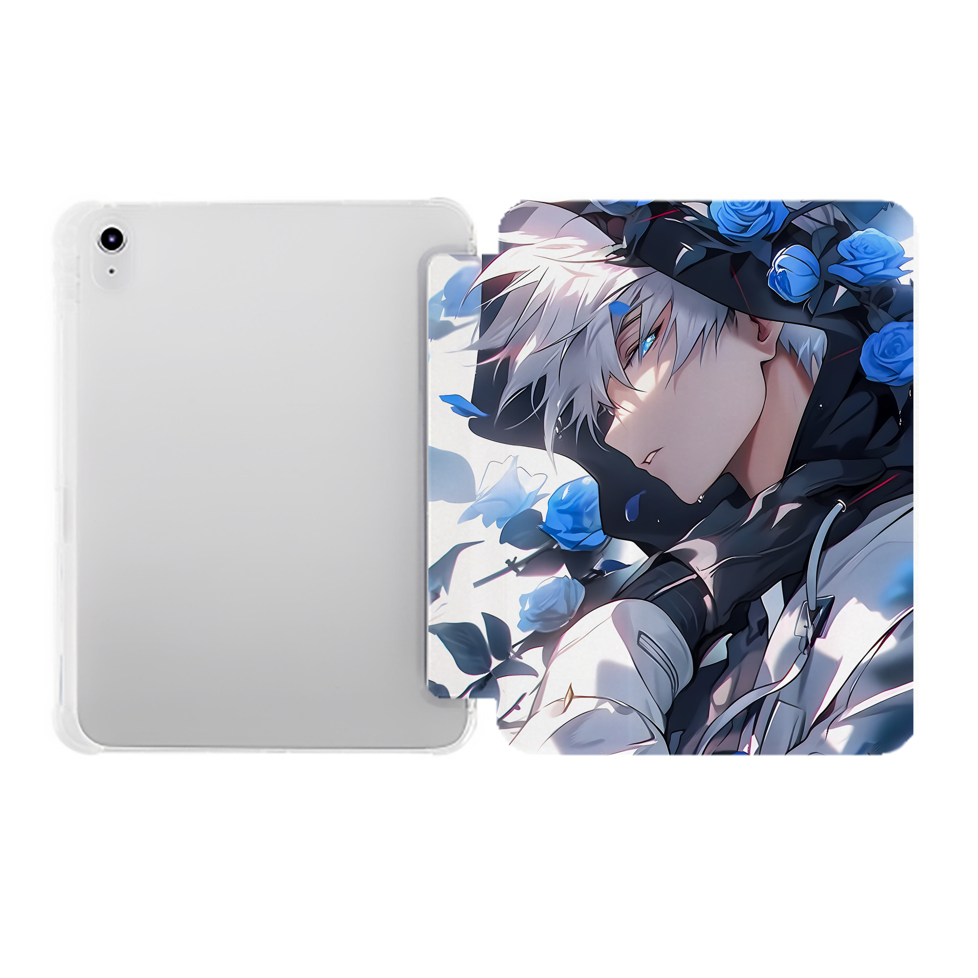 （画像用） 呪術廻戦 Jujutsu Kaisen IPad ケース ペン収納付き 三つ折りスタンド PUレザー×シリコン 対応機種9.5/10.5/10.9インチ